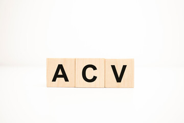 acv concept on wooden cubes. Business concept - obrazy, fototapety, plakaty