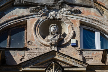 Fototapeta na wymiar Detail of ornate building in Vilnius, Lithuania