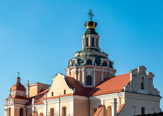 The crown on the roof of the Jesuit Church of  St. Casimir in Vilnius, Lithuania