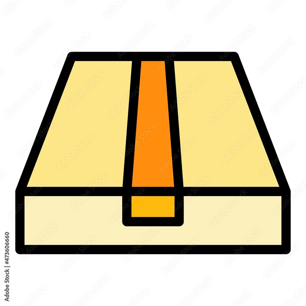 Poster wrap box icon. outline wrap box vector icon color flat isolated