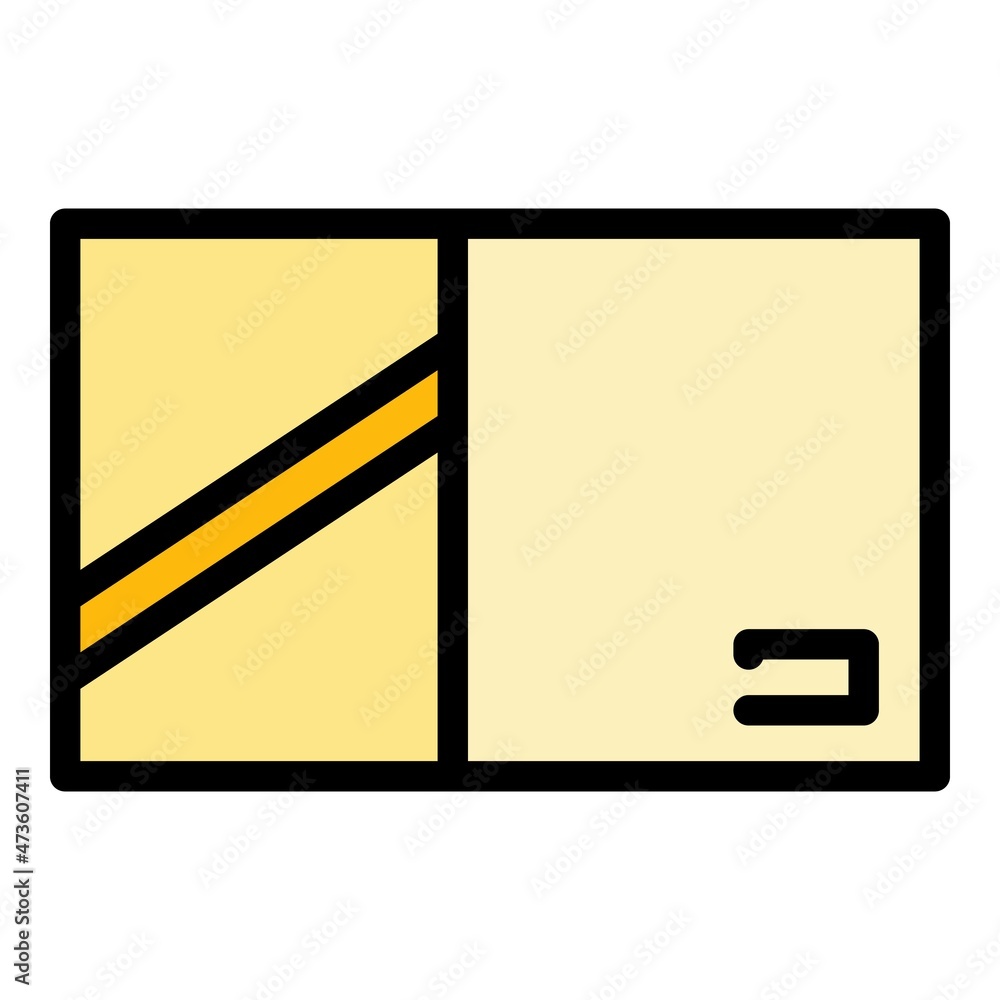 Poster return box icon. outline return box vector icon color flat isolated
