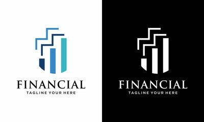 Finance and Accounting Logo Design Vector template. on a black and white background.