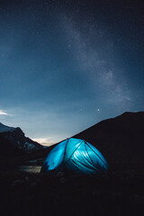 camping in the mountains