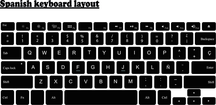 Spanish keyboard layout - Isolated Vector Illustration