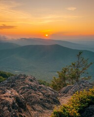 Sunset view from the Blue Ridge Parkway in Virginia