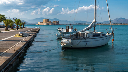 Fototapeta premium Yachts at the Mediterranean pier