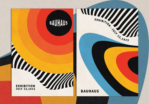 Minimal Geometric Graphic Covers Layout Design of Bauhaus Art