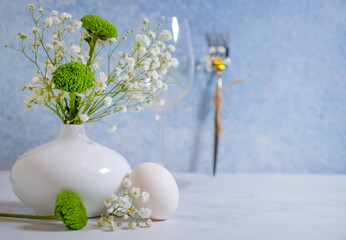 plate, white egg gypsophila flower season decoration