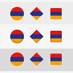 Armenia flag icons set, vector flag of Armenia.
