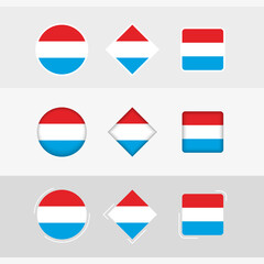 Luxembourg flag icons set, vector flag of Luxembourg.