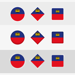 Liechtenstein flag icons set, vector flag of Liechtenstein.