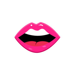 Pink Lips Open Female Talking Mouth 