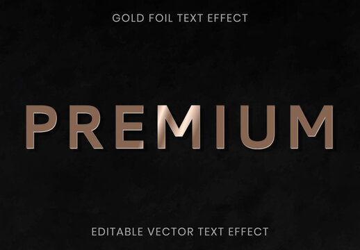 Gold Foil Texture Text Effect Editable Layout