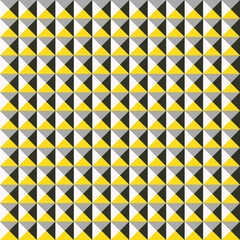 Triangles seamless in yellow, gray, black and white. For fashion graphics such as T-shirt prints, leggings, pajamas, fabrics, home decor such as wallpapers, tablecloths, bedclothes or for wrapping