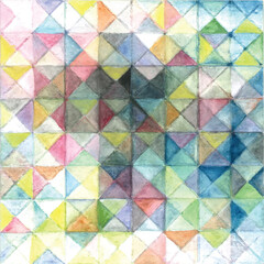 Fototapeta premium Colorful Abstract Geometric Vector Seamless Repeat Pattern Background Tile. Square Triangle. For wallpaper, fashion print, card, wrapping, backdrop, textile design, product pattern, cushion, curtain