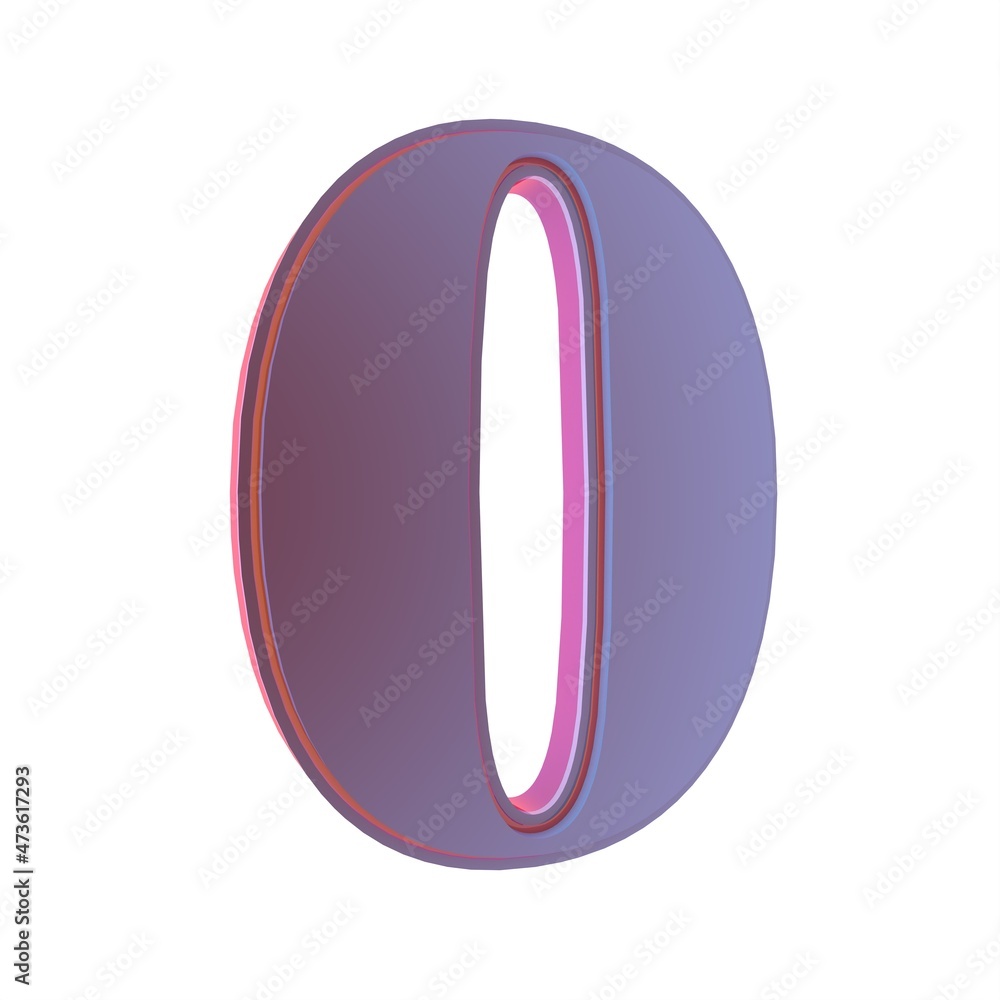Poster 3d digit on a white background. rendering.