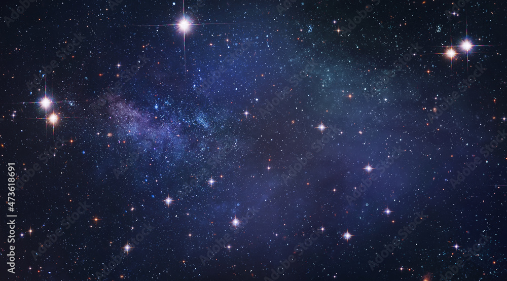 Aufkleber Starry sky at night. Stars and deep space in the sky. Galactic and nebula view. Elements of this iamge furnished by NASA
