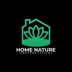 Home flower logo design template