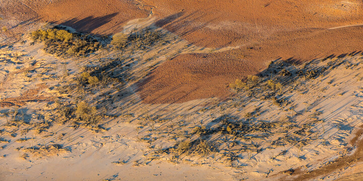 Dry arid landscape from central South Australia. Aerial images over the Painted Desert, Dry Creek Beds, and scrub bushland