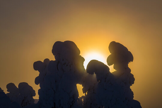 Sunrise over Ruka Finnish Lapland at Sunrise