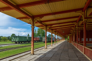 View of old vintage railway station, Haapsalu, Estonia