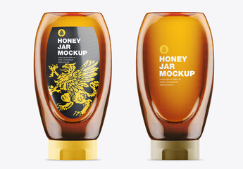 Honey Glass Bottle Mockup