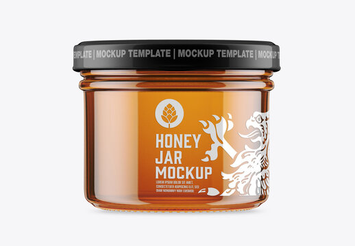 Honey Glass Jar Mockup