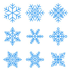 blue snowflakes vector image
