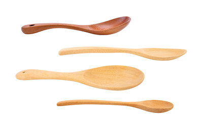  Wooden spoon isolated on white background. 