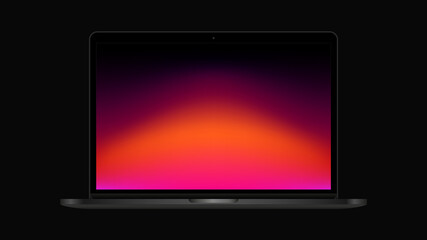 Red Screen, Realistic Laptop Mockup. Vector illustration