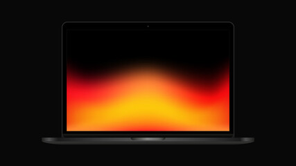 Isolated Air Laptop. Mockup with Red Gradient Screen. Vector illustration