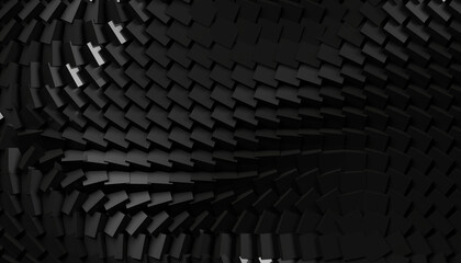Imagen de cerca de una malla de cubos y ondas de fondo abstracto. Fondo de Ciencia y tecnología  . Patrón poligonal. ilustración 3d futurista de la red y los grandes datos. 
