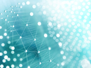 Malla o red con líneas y formas geométricas. Ilustración 3d. Fondo abstracto de la tecnología y la ciencia. © C.Castilla