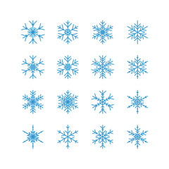 Big set of snowflakes for christmas design, vector illustration