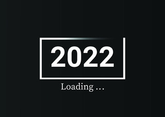 Fototapeta na wymiar White loading design from 2021 to 2022 on black background free vector