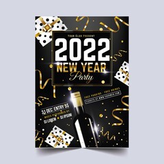 new year party poster  2022 vector design illustration