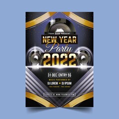 new year party poster  2022 vector design illustration