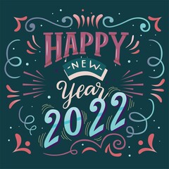 happy new year  2022 background vector design illustration