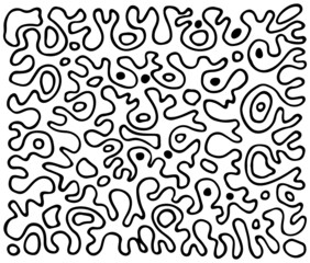 Fototapeta na wymiar Abstract wave background. Floral pattern of doodle hand drawn lines. Black isolated outline on white background. Vector illustration
