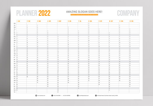 Annual Year Planner 2022 Layout
