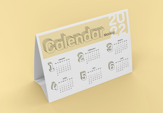 Table Tent Calendar Mockup 01
