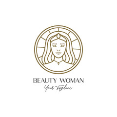 Beauty woman face logo design