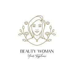 Beauty woman face logo design