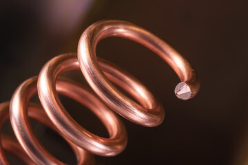 Copper wire spring close-up