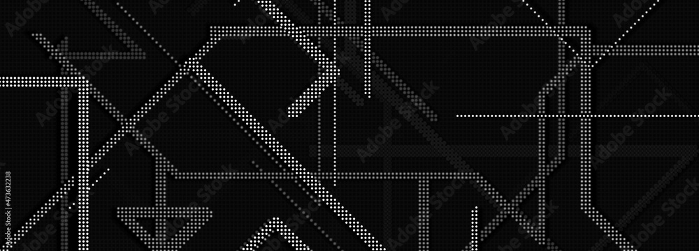 Poster Abstract technology background. Computer matrix. Futuristic cyber background of particles. 3d rendering.