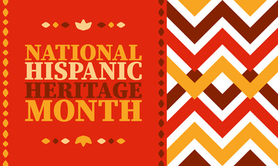 Fototapeta premium National Hispanic Heritage Month in United States. Celebrate annual in September and October. Latin American and Hispanic ethnicity culture. National fabric vector textures. Traditional festival