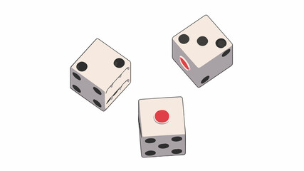 サイコロ　1，2，3の目