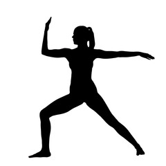 Fototapeta premium Female Silhouette in a variation of the Dancing Shiva Pose