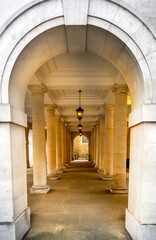 Beautiful arches of the cloisters in Inner Temple, London, England