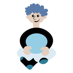 a man sitting cross his legs - a picture on the avatar of a site or blog, a child, a boy. Design element